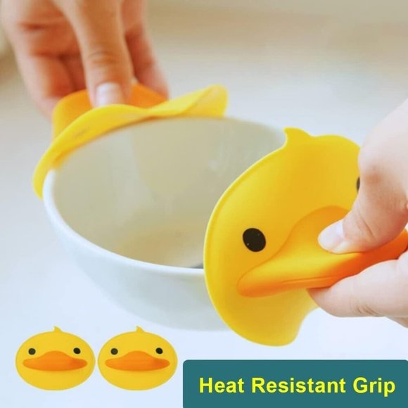 Duck Hot Mitt Grippers for Oven Microwave Dishes Pots Lids Set of 2 Funny Cute - Picture 1 of 8